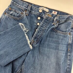 RE/DONE Originals 2017 Jeans Womens 27 Blue Raw Hem Button Fly‎ High Rise